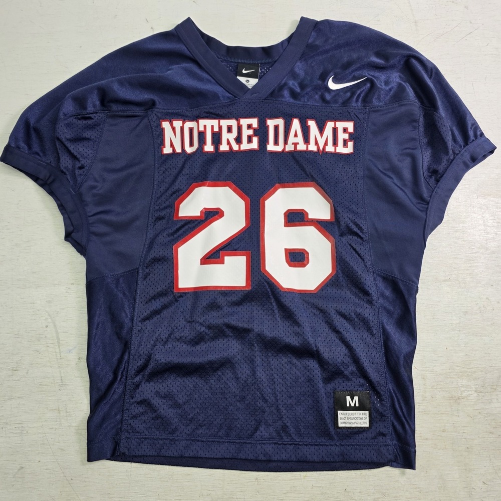 Nike Notre Dame Fighting Irish #26 Stevens Lacrosse Team Issued Jersey Sz M EUC